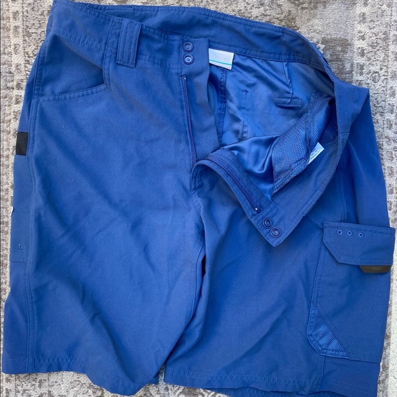Columbia PFG Shorts | Men's Columbia PFG Navy Blue Activewear Shorts 34 Pockets Fishing Summer Rn69724 | Color: Blue | Size: 34 | Chdl9's Closet
